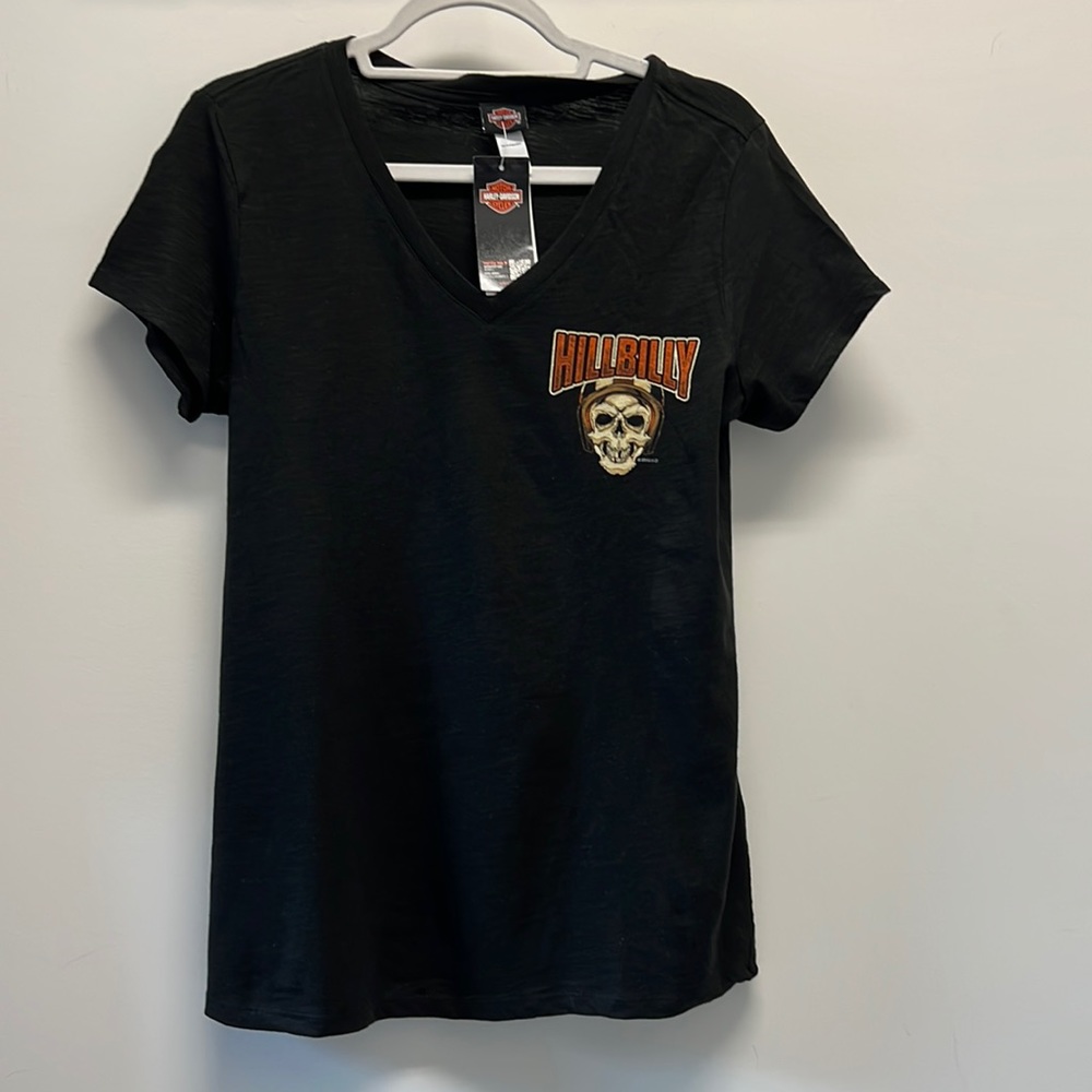 NWT Hillbilly Harley-Davidson V Neck T-shirt